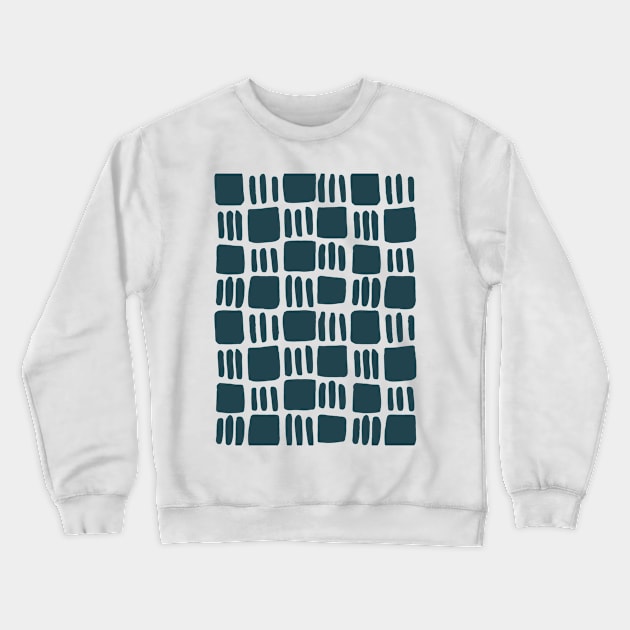 Abstract squares - teal Crewneck Sweatshirt by wackapacka